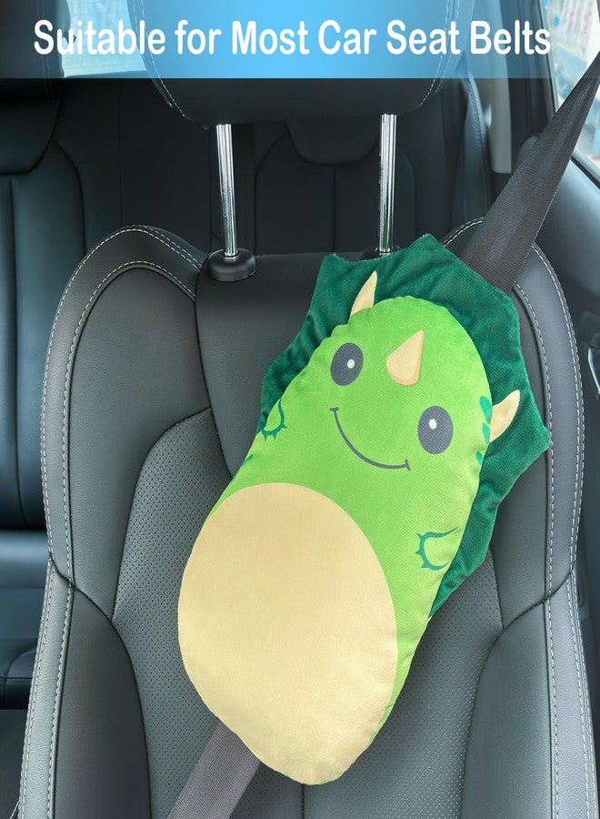 FIODAY Seatbelt Covers for Kids Car Seat Strap Pads Seat Belt Pillow Adjust Seat Belt Covers Seatbelt Cushion for Toddler Baby Boys Girls Travel Head Neck Shoulder Support,Green - Image 2